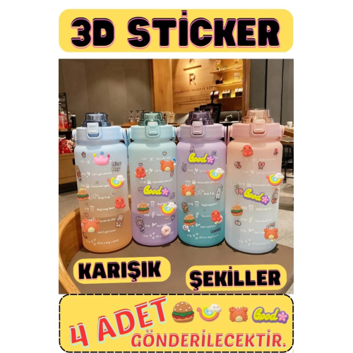 3d Sticker 4 Lü Matara Yapışkan Sticker