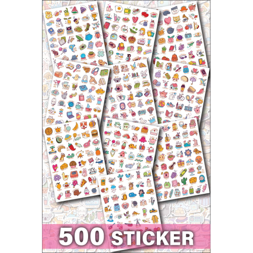 500 Adet Sticker - Planner, Ajanda Ve Günlükler Için Eğlenceli Etiket Kitabı