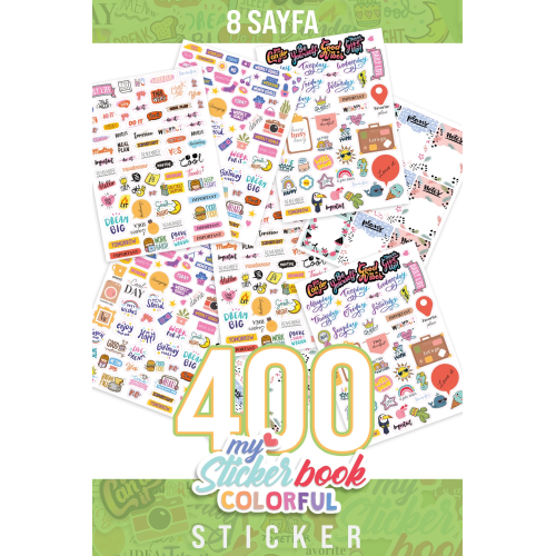 Rengarenk Sticker Book-400 Adet Etiket Kitabı - Sticker Seti