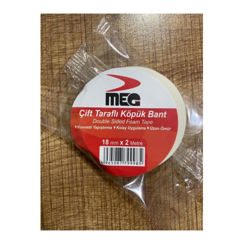 Çift Taraflı Köpük Bant 18mm x 2mt