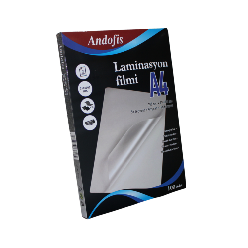 Laminasyon Filmi Parlak A4 100 Micron 100'lü Paket