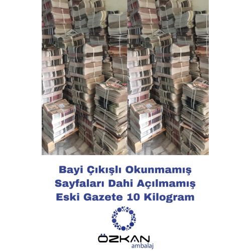 Bayi Çıkışlı Tertemiz Okunmamış Eski Gazete 10 Kg