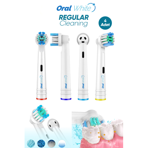 Regular Cleaning Oral-b Uyumlu 4 Adet Yedek başlık