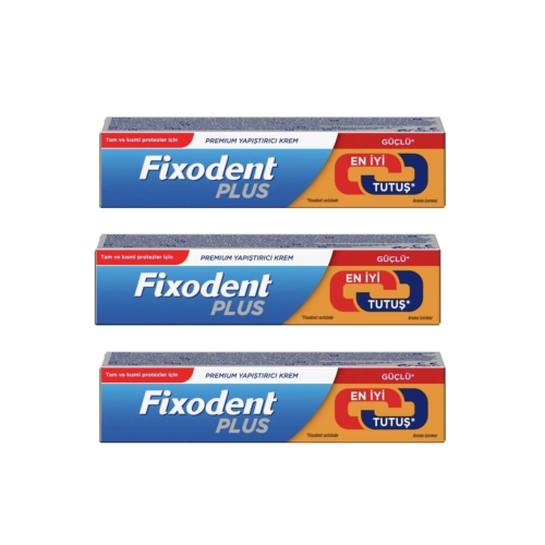 Fıxodent Plus 40 G Diş Protez Yapıştırıcı Krem 3'lü Paket