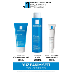 Effaclar Yağlı ve Sivilceye Eğilim Gösteren Ciltler için Sivilce Karşıtı Yüz Bakım Seti