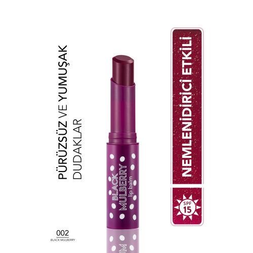 Shea Ve Kakao Yağı Içeren Renkli Dudak Nemlendiricisi (KARADUT) - Lip Balm - 002 - 8690604555376