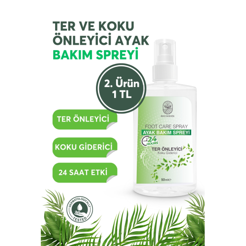 Ayak ve Ayakkabı Koku Önleyici Sprey , Ferahlatıcı Nemlendirici Etkili 50 ML