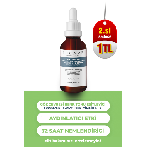 Göz Çevresi Renk Tonu Eşitleyici Vitamin K + C Serum 30ml