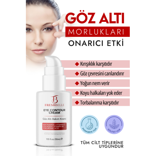 Göz Altı Torbalama Ve Morluk & Koyu Halka Kırışıklık Karşıtı Aydınlatıcı Göz Altı Kremi 30 ml