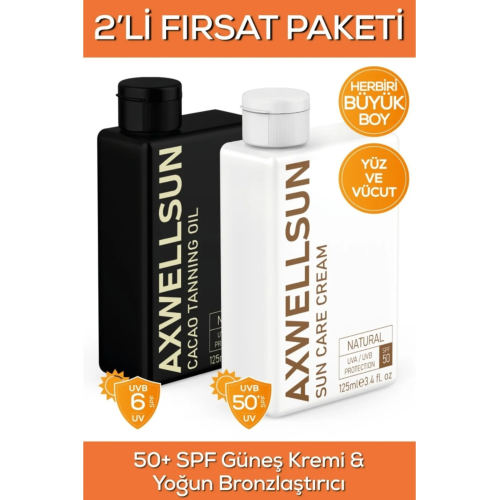 Leke Karşıtı Güneş Kremi Spf50+ 125ml& Cacao Tannig Bronzlaştırıcı Yağ 125ml ..