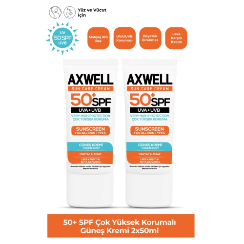 Spf 50+ 2 Li Fırsat Seti Leke Karşıtı Nemlendirici Yüksek Koruma Güneş Kremi 50 ml