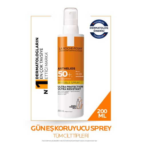 Anthelios SPF50+ Invisible Yüksek Korumalı Vücut Güneş Kremi Spray 200ml