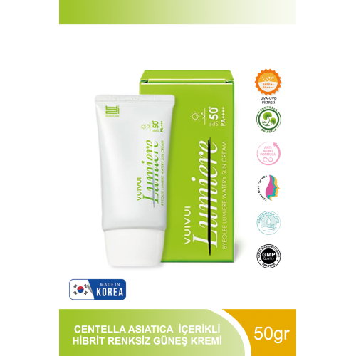 Centella Asiatica Hibrit Renksiz Pürüzsüz Ve Aydnlatıcı Kore Güneş Kremi Spf50 / Pa 50gr