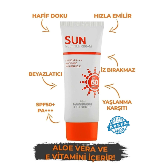 Multi Sun 70ml Adenozin Içeren Yapışkan His Bırakmayan Leke Karşıtı Spf50 Pa+++ Uva/uvb Güneş Kremi