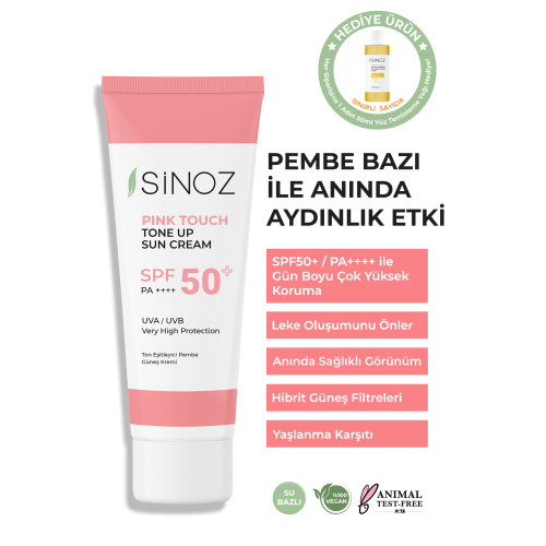 Pink Touch Spf 50 Cilt Aydınlatıcı Ton Eşitleyici Pembe Yüz Güneş Kremi 50 ml Tüm Ciltler Için