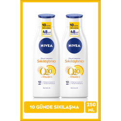 Q10 Sıkılaştırıcı ve C Vitaminli Vücut Losyonu 250 ml, 48 Saat Nemlendirici, X2 Adet