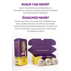 6 Adet İran Ruşur Taşı Mühürlü Doğal Peeling (İran Hamam Taşı)