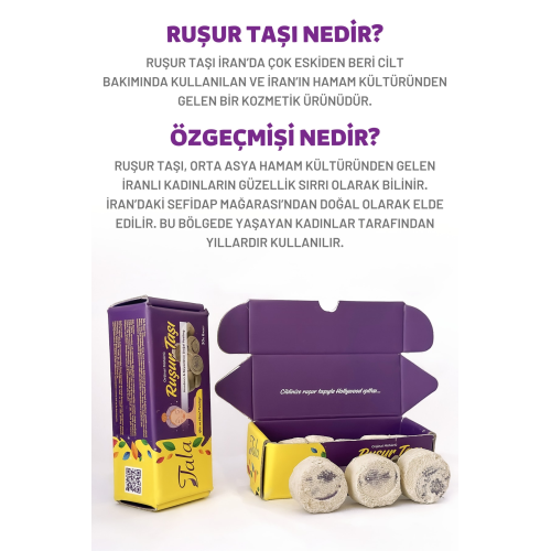 6 Adet İran Ruşur Taşı Mühürlü Doğal Peeling (İran Hamam Taşı)