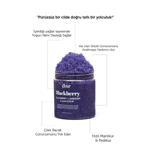 Yenileyici Ve Nemlendirici Doğal Vücut Peelingi / Sugar Scrub Blackberry 250 ml