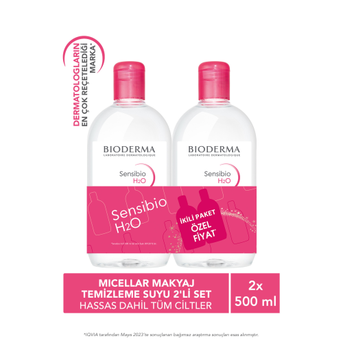 Sensibio H2O Micellar Makyaj Temizleme Suyu 2'li Set Hassas Ciltler 500 ml