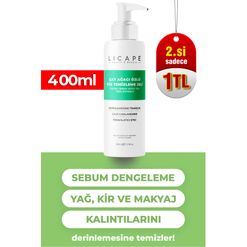 Çay Ağacı Özlü Yüz Temizleme Jeli 400ml