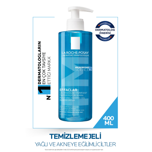 Effaclar Jel Yağlı, Akne /Sivilceye Eğilimli Ciltler için Temizleme Jeli 400ml