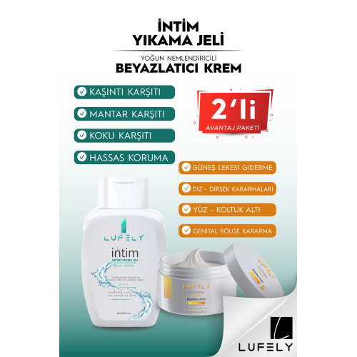 Genital Bölge Koku Akıntı Giderici Intim Jel 300ml + Genital Beyazlatıcı Krem 100 Ml