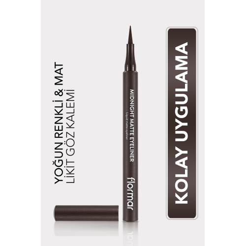 Mat Likit Kalem Eyeliner (KAHVE) - Midnight Matte Eyeliner - 002 Brown - 8690604641659