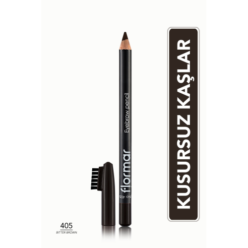 Kapağı Fırçalı Kaş Kalemi (Kahve) - Eyebrow Pencil - 405 Bitter Brown - 8690604278701