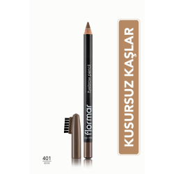 Özel Fırça Kapaklı Kaş Kalemi (AÇIK KAHVERENGİ) - Eyebrow Pencil - 401 Beıge - 8690604109418