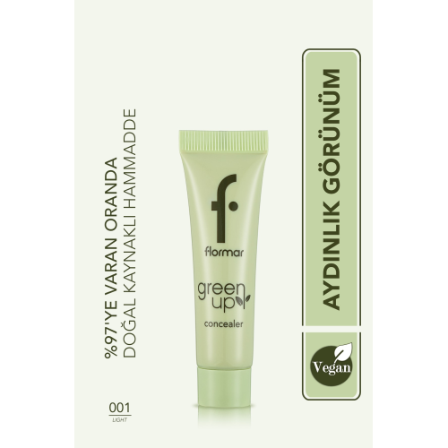 Nemli Ve Aydınlık Görünüm Veren Vegan Likit Kapatıcı-green Up Concealer-001 Lıght-4251903322249