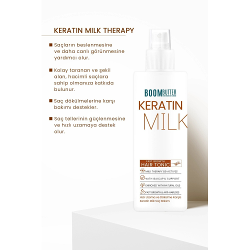 Boom Butter Keratin Milk (SÜTÜ) Hızlı Uzama Dökülme Karşıtı Saç Spreyi 150ml