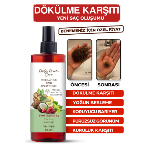 Dökülme Karşıtı Saç Kökü Güçlendirici Hızlı Uzamaya Yardımcı Saç Toniği 250 ml