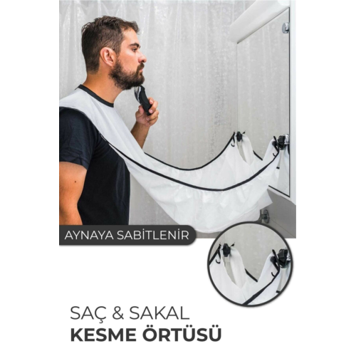 Saç Sakal Kesme Traş Önlüğü Beyaz