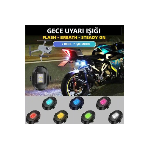 7 Renk Mini Led Şarjlı 45w Dron Scooter Bisiklet Motosiklet Araba Çakarlı Led Uyarı Işığı