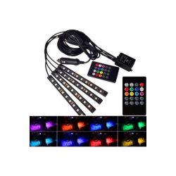 Araç I?çi Ayak Altı Led Müziğe Duyarlı 12'li - Rgb