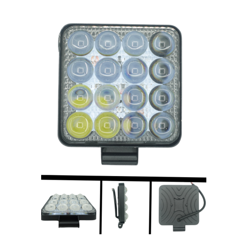 Off Road Beyaz Işık Sis Farı Lambası 16 Led Kare