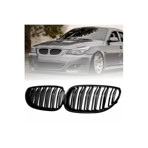 Bmw E60 M5 Ön Böbrek Panjur Piano Black 2003 - 2009 Çift Tırnak Uyumlu