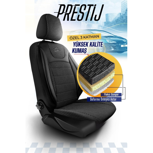 PANDA PRESTİJ SERİSİ DOKUMA KUMAŞ OTO KOLTUK KILIFI TAM SET