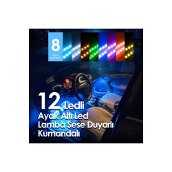 Ayak Altı Led 12 Ledli Lamba Sese Duyarlı Led Müziğe Duyarlı Led