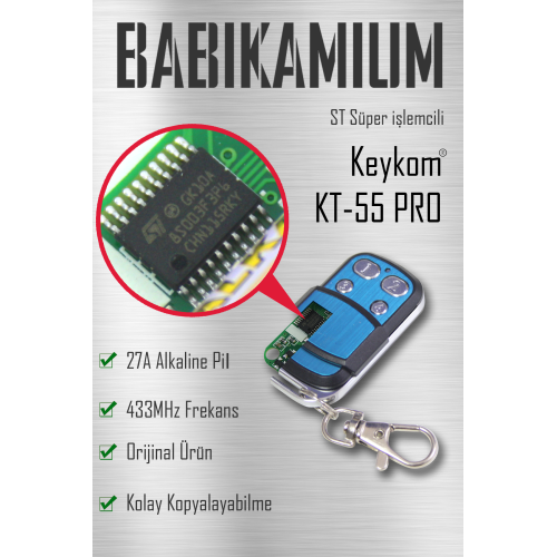 Universal Kt55 Pro Garaj Kepenk Bariyer Kapı Oto Alarm 433mhz Programlanabilir Akıllı Kumanda