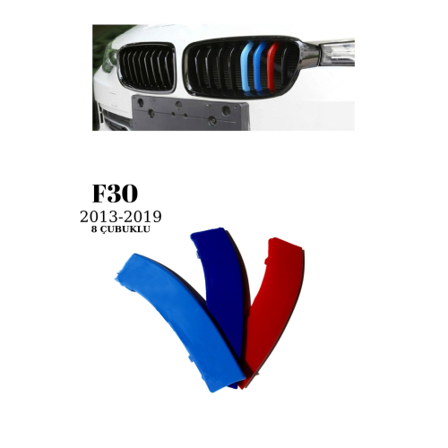 Bmw F30 2013-2019 3 Renk M Stil Panjur Böbrek Şeridi