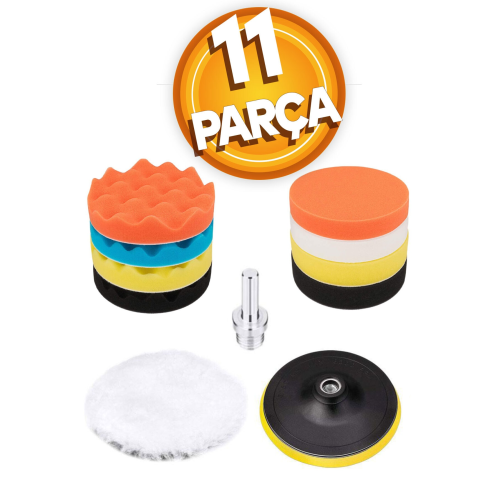 Pasta Cila Polisaj Süngeri Pedi Seti 115 Mm Otomotiv Parlatıcı (11 PARÇA)