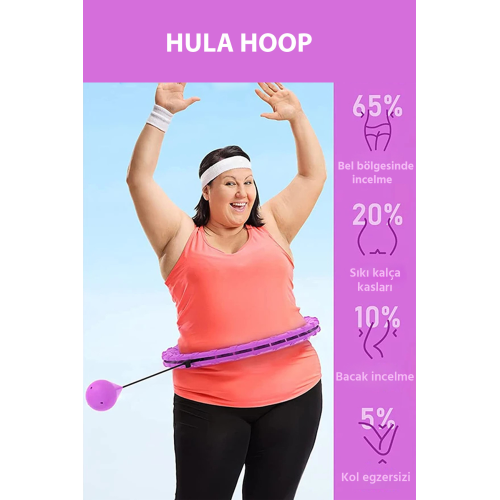 Hula Hoop Egzersiz Çemberi - Egzersiz Halkası - Ağırlıklı - Bel Bölgesi Ayarlanabilir - Hulahop